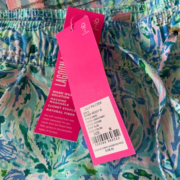 NWT LILLY PULITZER LINEN PANTS M - Picture 6 of 9